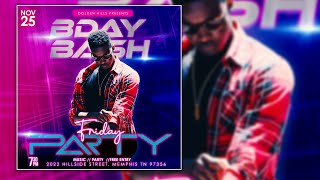 How to create a Birthday Bash Flyer Design Photoshop