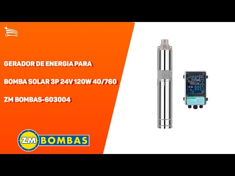 Gerador de Energia para Bomba Solar 3P 24V 120W 40/760 ZM BOMBAS-603004 - Video
