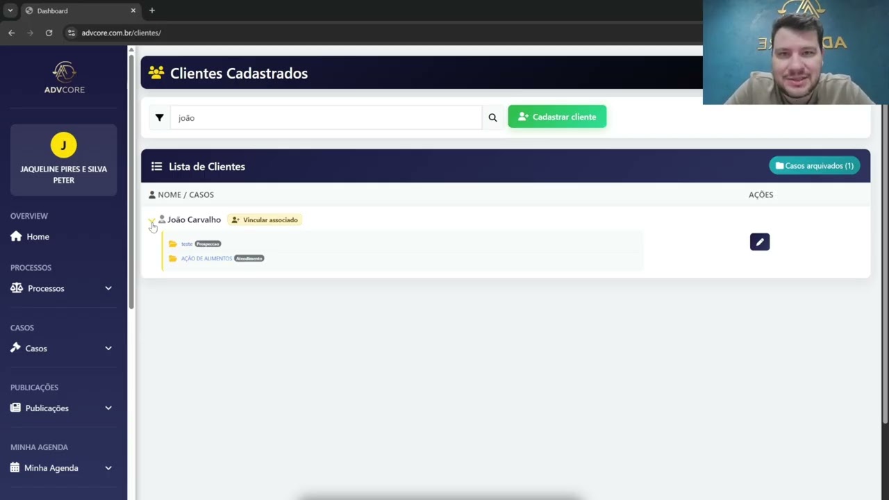 Como Criar Casos no AdvCore Academy | Treinamento Sistema Jurídico AdvCore