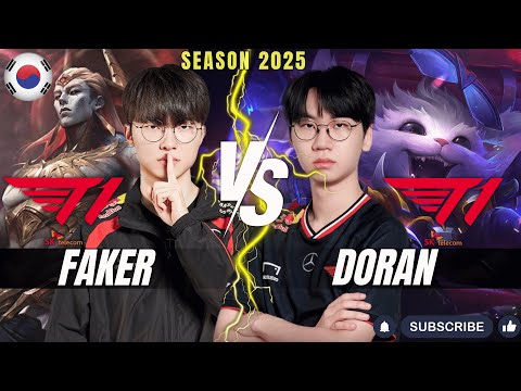 T1 Faker vs T1 Doran - Faker ZAAHEN vs Doran GNAR Top - Patch 25.24 KR Ranked | lolrec