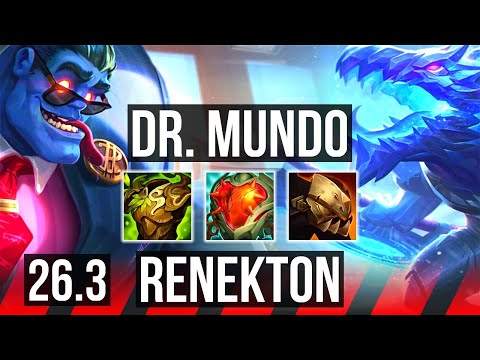 DR. MUNDO vs RENEKTON (TOP) | Good KDA: 12/1/12 | NA Master | 26.3