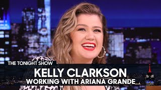 Kelly Clarkson Gushes Over Ariana Grande’s Wit on The Voice Set | The Tonight Show