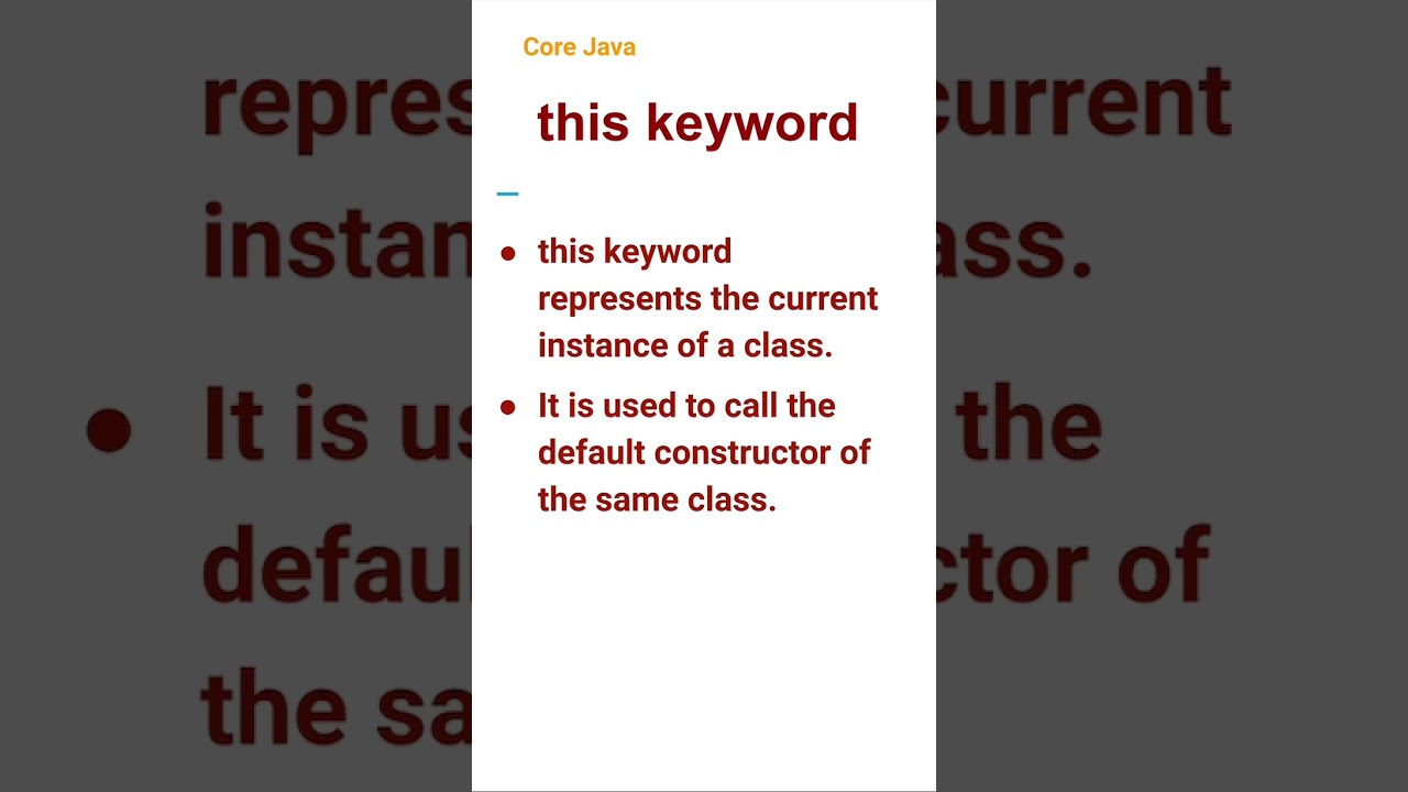 this Keyword (25) #corejava