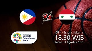 Jadwal Live Streaming Pertandingan Basket Putra Asian Games Filipina Vs Suriah, Pukul 18.30 WIB