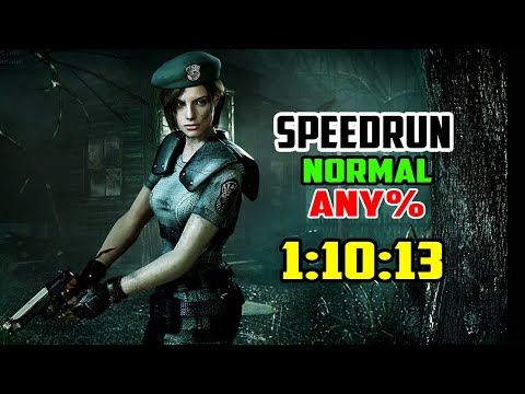 RESIDENT EVIL HD REMASTER SPEEDRUN JILL ANY% [door skip] 1:10:13