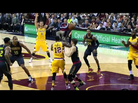 A great series of passing by the Cavs ends with Jordan McRae cutting and finding LeBron