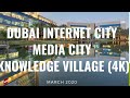 DUBAI INTERNET CITY MEDIA CITY KNOWLEDGE VILLAGE 4K Dubai Car Drive Status Dubai Status