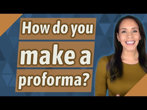 How do you make a proforma?