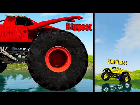 Biggest vs Smallest Monster Truck - Beamng drive