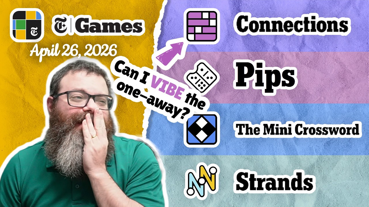 NYT Connections, Pips, Mini Crossword, and Strands | April 26, 2026