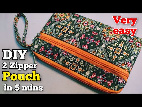 SUPER EASY!! Purse with 2 Zippers| ladies purse/ small bag/ zipper handbag/mobile phone purse making
