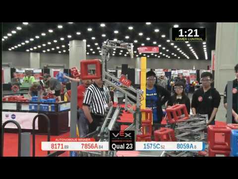 2015 VRC Tech Q23 - 8171 7856A vs 1575C 8059A - 81 to 79 - VEX Worlds 2015 - Technology Division