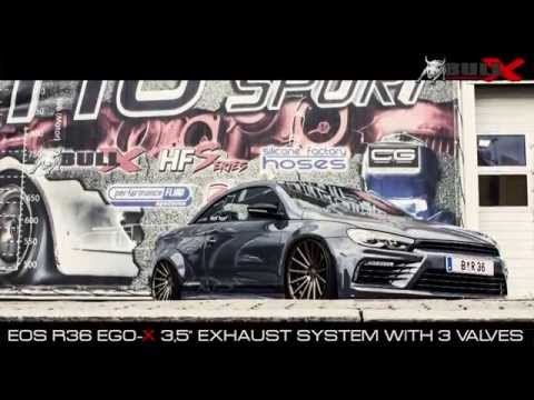 VW EOS R36 3,5" Exhaust Sound 89mm Klappenauspuff Bull-X EGO-X Individual Sportauspuff