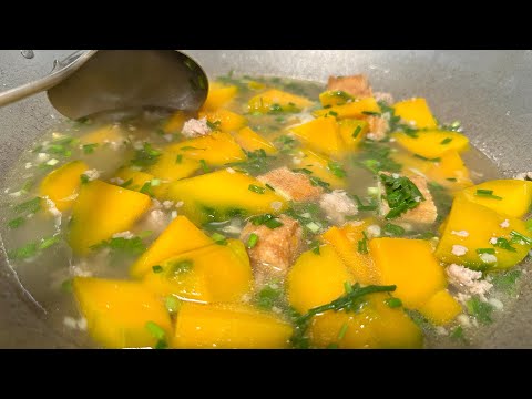 Canh bí đỏ thịt bằm ngon ngọt hấp dẫn cho bữa cơm gia đình | Bếp Pá Phụng