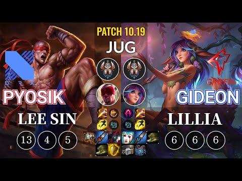 DRX Pyosik Lee Sin vs GRF GIDEON Lillia Jungle - KR Patch 10.19