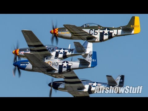 Warbird Airfield Attack and Flybys - Tuesday - EAA AirVenture Oshkosh 2018