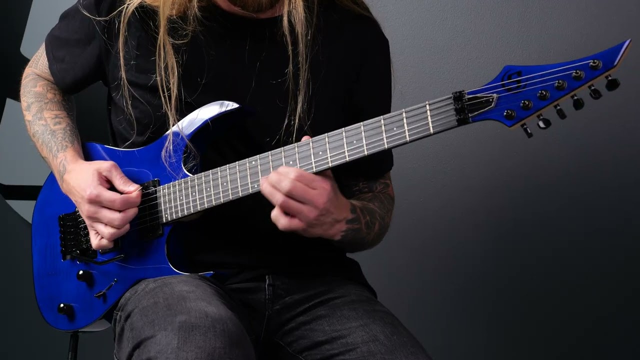 S by Solar SB4.6FRFBL Electric Guitar w/Floyd Rose - Flame Blue