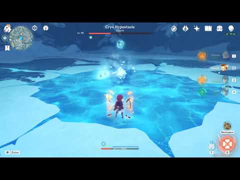 Genshin Impact Klee vs Cryo hypostasis 64K melt no any extra buffs