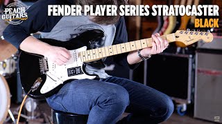 Video thumbnail for No Talking...Just Tones | Fender Player Stratocaster | Maple - Black by Peach Guitars