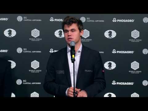 World Chess Championship 2016 Carlsen v Karjakin - Closing ceremony Magnus Carlsen