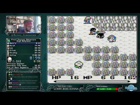 Final Fantasy Adventure any% Warpless in 1:59:01 [World Record]