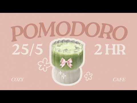 𝓂𝒶𝓉𝒸𝒽𝒶 𝓁𝒶𝓉𝓉𝑒 🍵 3HR 25/5 pomodoro timer 🎀 | cozy cafe music | study with me
