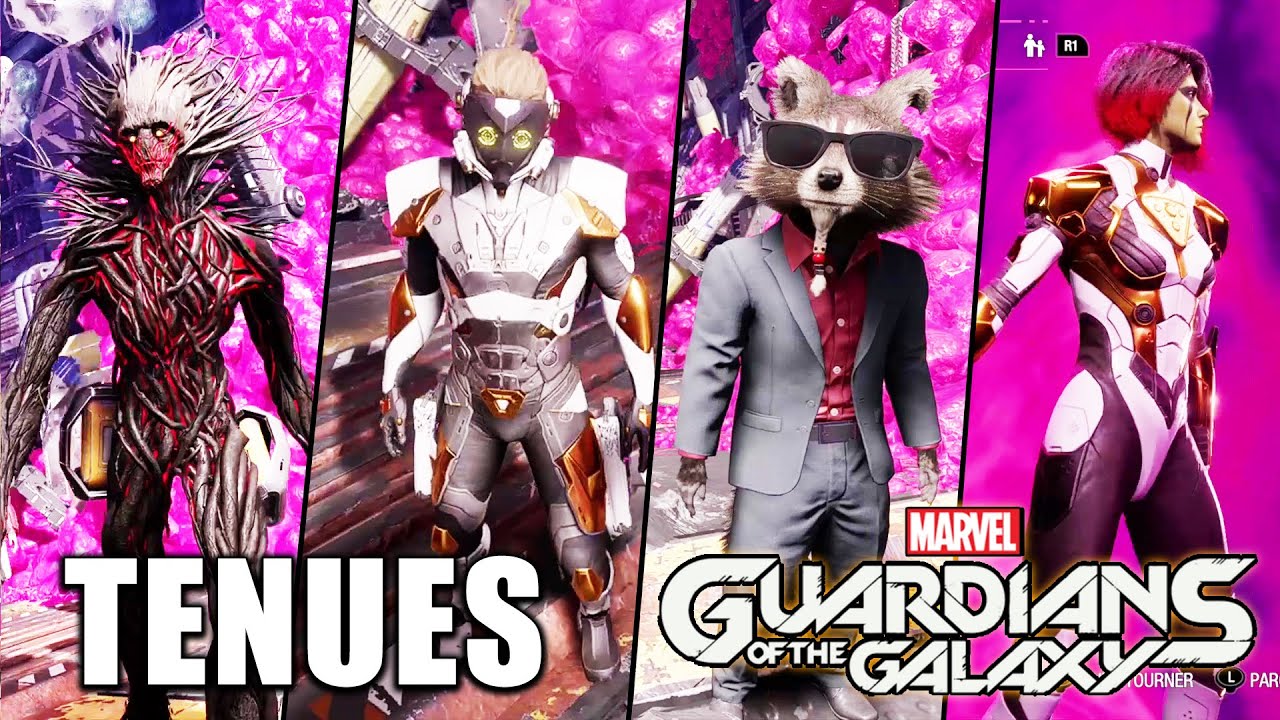 MARVEL'S GARDIENS DE LA GALAXIE : TOUTES LES TENUES & COSTUMES DU JEU (Vitrine)