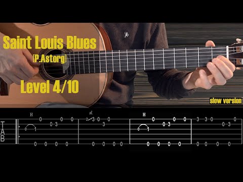 Easy Fingerstyle Blues in E. Guitar Tutorial. Free Tabs/Sheet