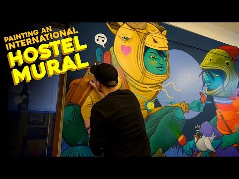 Painting a MURAL for an International Hostel
