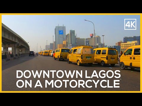 Downtown Lagos Nigeria on a motorcycle - 4K immersive trip AFRICA