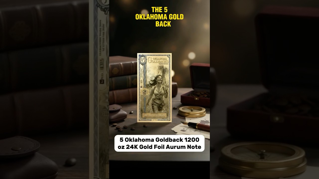 5 Oklahoma Goldback 1/200 oz 24K Gold Foil Aurum Note