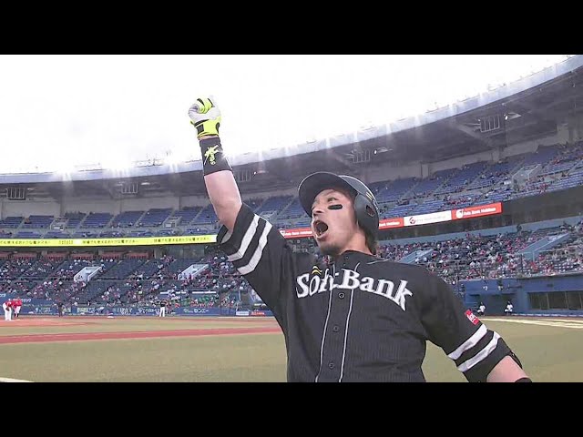 【3回表】熱男の一発!! ホークス・松田 今季8号ホームランで同点に追いつく!! 2021/6/23 M-H