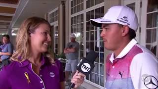 Rickie Fowler Chats with Amanda Balionis During the Rain Delay | 2018 PGA Championship