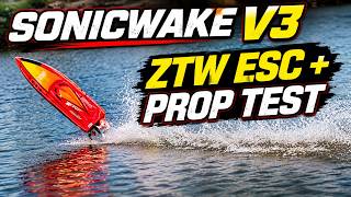 Proboat Sonicwake V3 running upgraded ZTW esc test