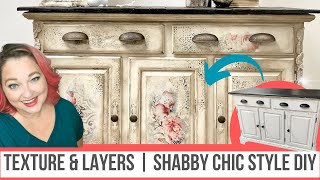 Shabby Chic - French Country Thrifted Furniture Flip | Cottagecore Trash to Treasure Decoupage DIY