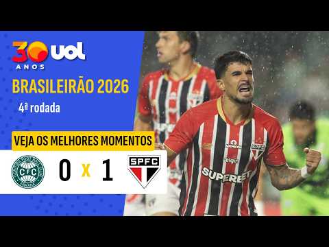 CORITIBA 0 X 1 SÃO PAULO: VEJA GOL DE CAULY E MAIS MELHORES MOMENTOS DO JOGO PELO BRASILEIRÃO