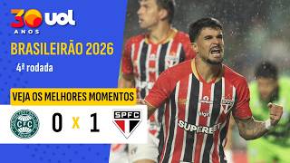 CORITIBA 0 X 1 SÃO PAULO: VEJA GOL DE CAULY E MAIS MELHORES MOMENTOS DO JOGO PELO BRASILEIRÃO