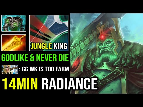 THE JUNGLE KING 14Min Radiance EZ Crit Down Enemy with 100% Unkillable Wraith King DotA 2