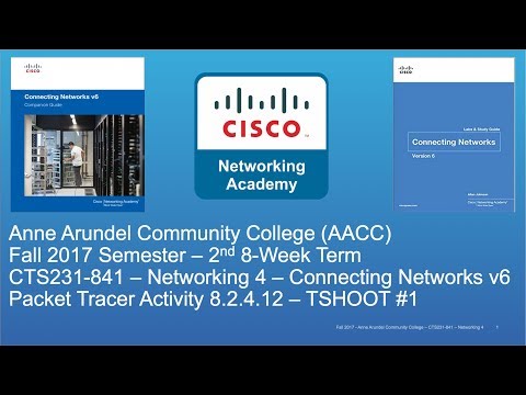 AACC - CTS231 - Connecting Networks v6 - Fall 2017 - Troubleshooting #1 8.2.4.12 - Week #7