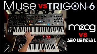 Video thumbnail for MOOG MUSE vs SEQUENTIAL TRIGON-6 synthesizer demo by Deep Synths