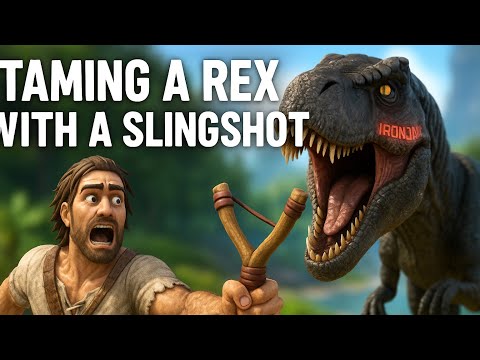 Trying to tame a rex with a slingshot [Ark ascended]