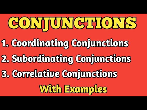 Conjunctions.All types of Conjunctions in English Grammar.Coordinating, Subordinating & Correlative.