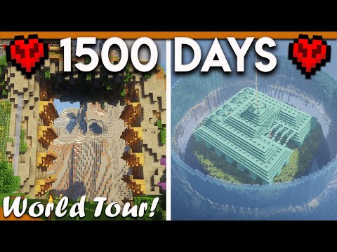 Surviving 1500 Days in a Hardcore Amplified Survival Minecraft World - World Tour + World Download