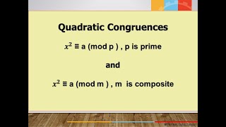 Solving Quadratic Congruences