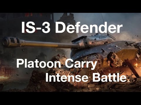 Intense IS-3 Defender Platoon Carry w/ Shawk - WOT Blitz Gameplay