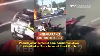 Kecelakaan Motor Hingga Terbakar di Kota Yogyakarta