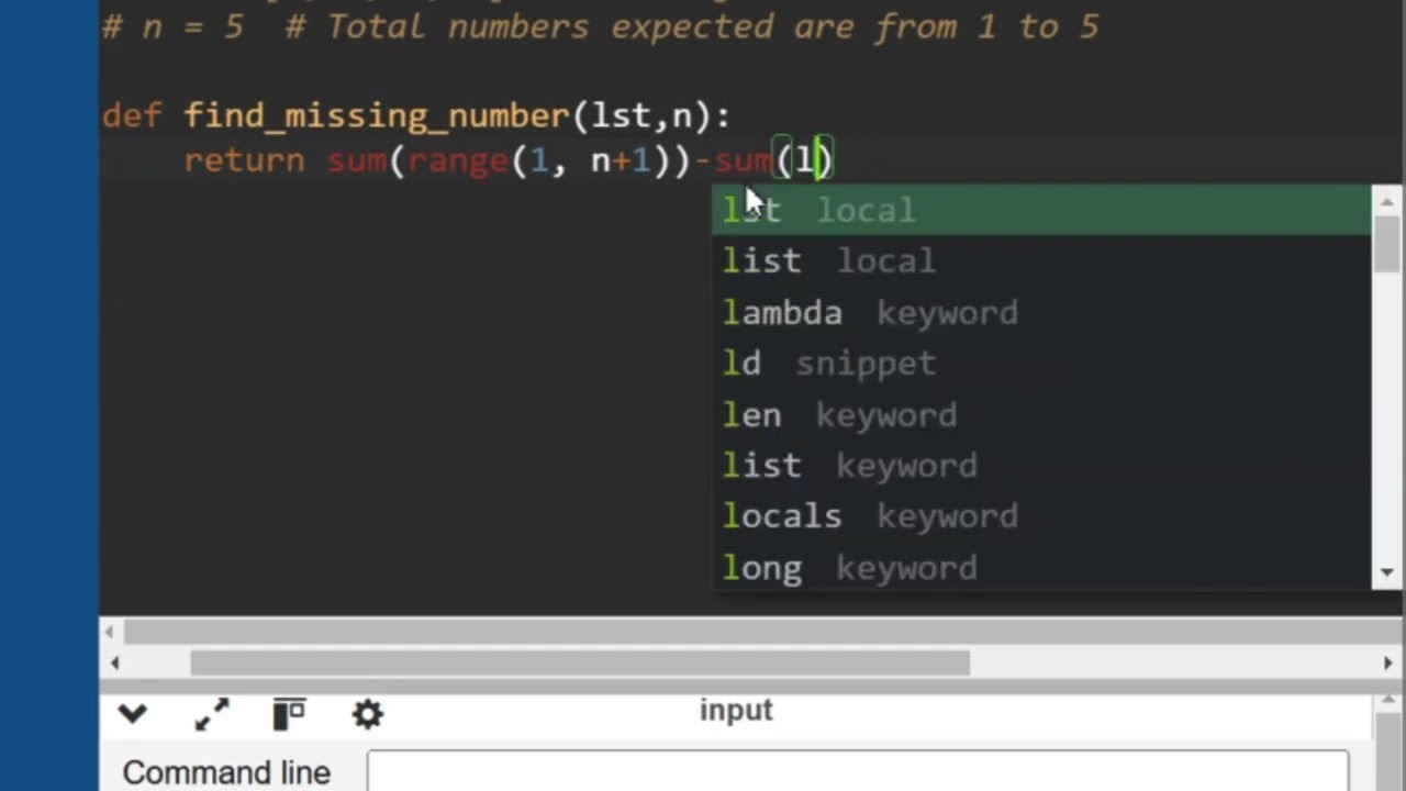 Python Interview Questions - Day 2 | Find Missing Number in a List | Python Coding Challenge