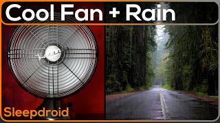 ► Fan and Rain Sounds for Sleeping | 10 hours of Forest Rain and Fan Noise | Sleep