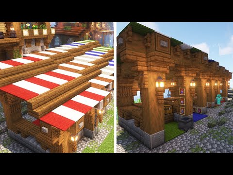Minecraft | How to build a Medieval Market Stall | Minecraft Tutorial