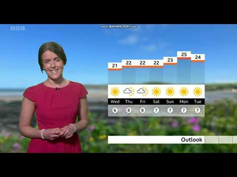 [HD] Alexandra Osbourne the weather presenter on BBC Spotlight in a pink dress
